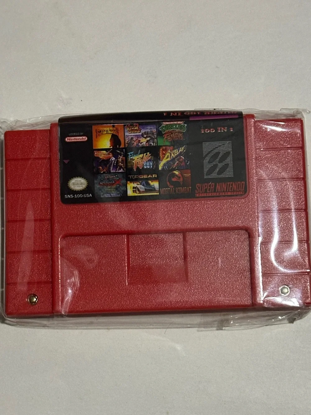 Nintendo Red Multi-Game SNES Style Cartridge